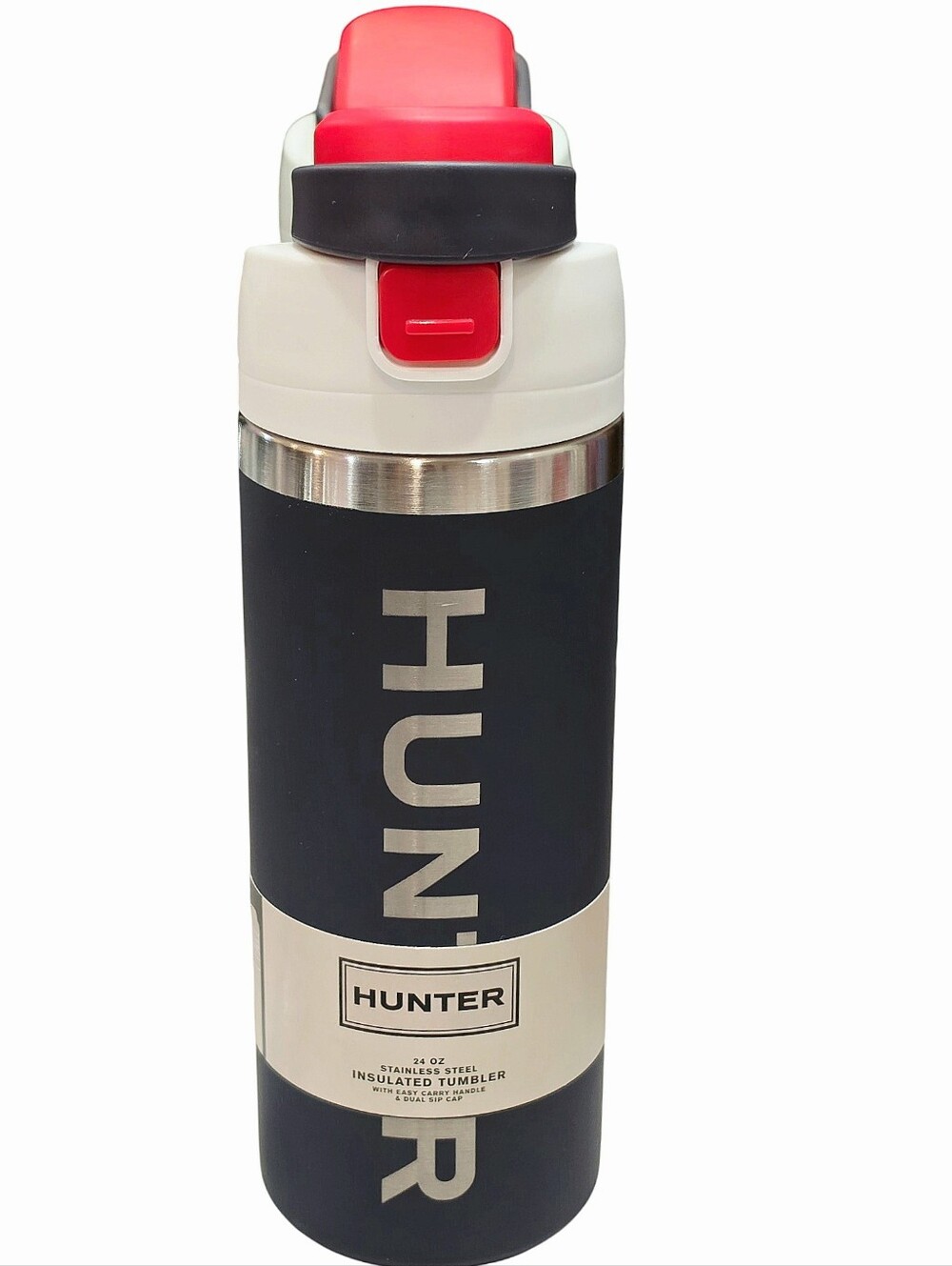 Hunter 24oz Stainless Insulated Tumbler w/Easy Carry Handle & Dual Sip Cap